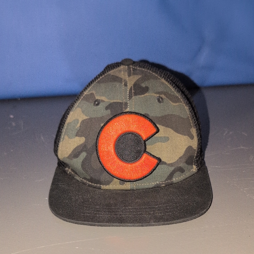 Camo Kids Cap with Orange Lettering